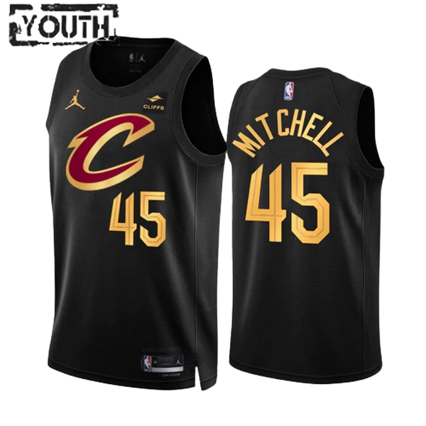 Cleveland Cavaliers Trikot Donovan Mitchell 45 Jordan 2022-23 Statement Edition Schwarz Swingman - Kinder